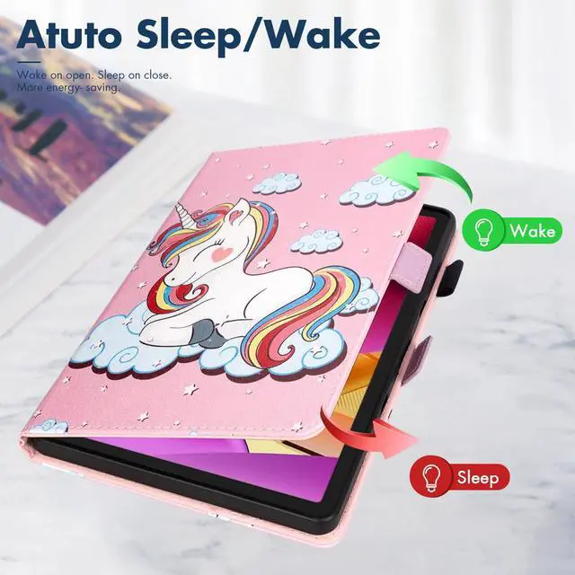 Alt view image 2 of 5 - Dteck for  Fire Max 11 Tablet Case 11" (13th Generation) 2023, PU Leather Shell TPU Back Cover Fold Stand Case with Auto Sleep Wake, Adjustable Viewing Angles, Cute Folio Kid Case, Smile Unicorn