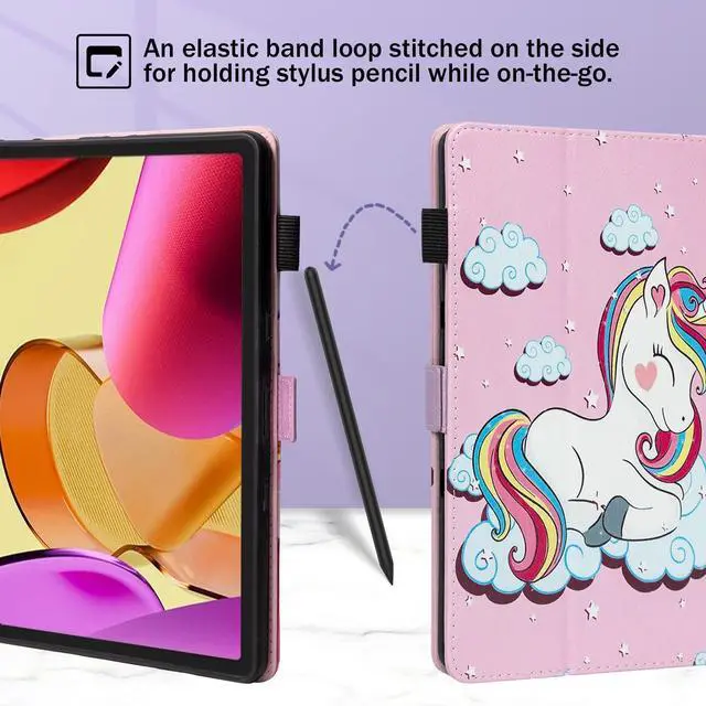 Alt view image 3 of 5 - Dteck for  Fire Max 11 Tablet Case 11" (13th Generation) 2023, PU Leather Shell TPU Back Cover Fold Stand Case with Auto Sleep Wake, Adjustable Viewing Angles, Cute Folio Kid Case, Smile Unicorn