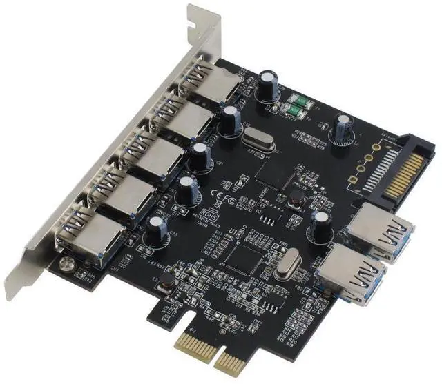 Alt view image 2 of 5 - SEDNA - PCI Express USB 3.0 7 Port Adapter (Support Win 8 Uasp, Super Fast Speed), SATA Power Connector
