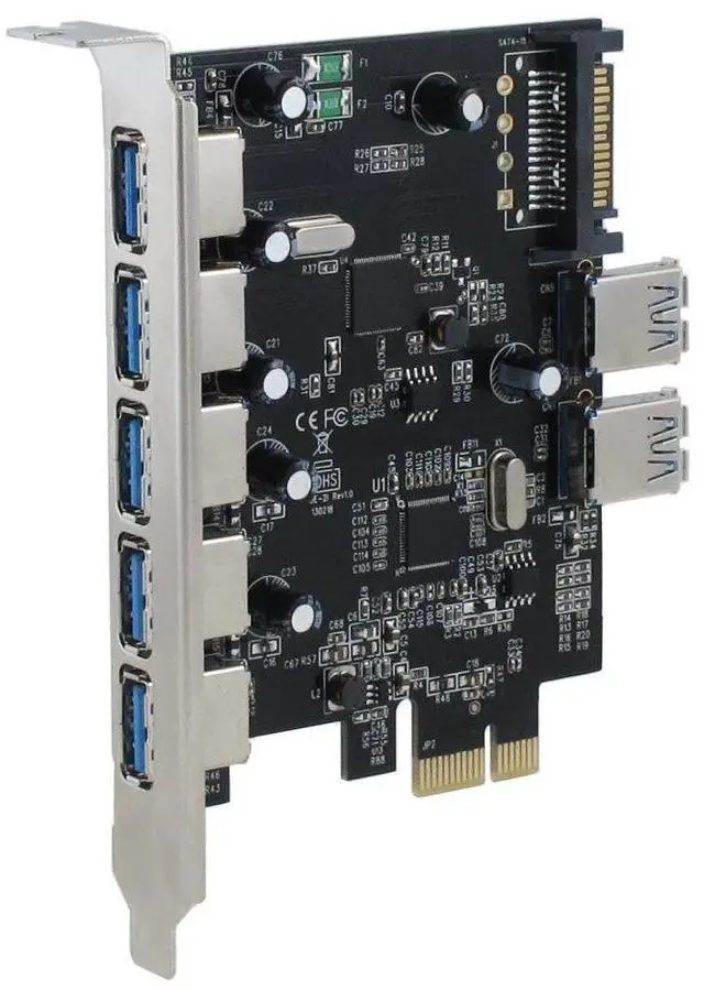 Alt view image 3 of 5 - SEDNA - PCI Express USB 3.0 7 Port Adapter (Support Win 8 Uasp, Super Fast Speed), SATA Power Connector