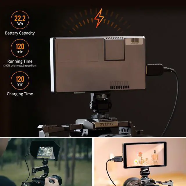 Alt view image 4 of 5 - FEELWORLD P6XL 6 Inch Camera Monitor Built-in Battery,1200nits Bright,Touch Screen,4k HDMI/HDR Monitoring/Custom 3D-LUT