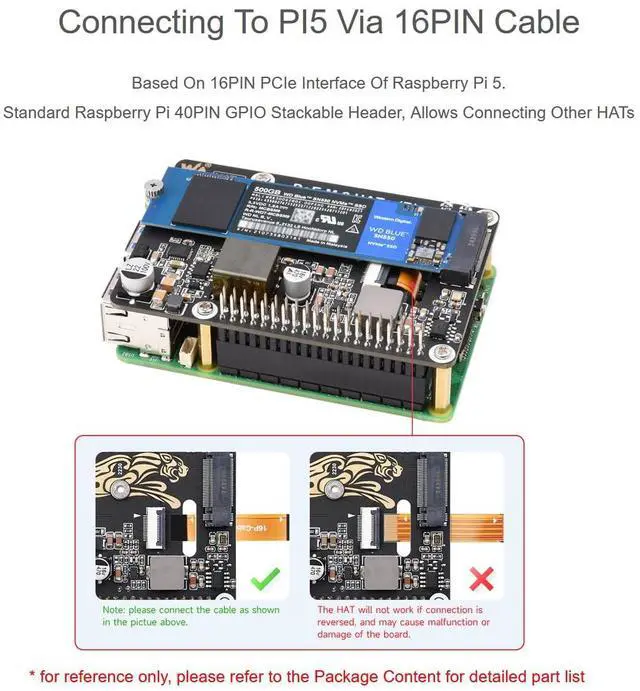 Alt view image 4 of 5 - Waveshare POE M.2 HAT+ (B) for Raspberry Pi 5, PCIe to M.2, Power Over Ethernet, NVMe SSD Support, IEEE 802.3af/at