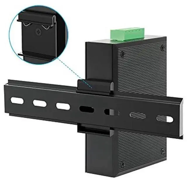 Alt view image 5 of 5 - Intellinet Industrial Gigabit Media Converter & PoE+ Injector-Up to 30W for 1 PD, Handles Extreme Temps, IP40 Metal Housing, DIN-Rail Mountable, 10/100/1000Base-TX RJ45 to SFP-3 Yr Mfg Warranty-508988