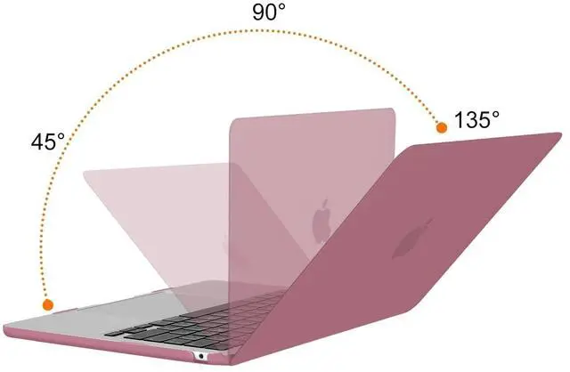 Alt view image 3 of 5 - MOSISO Compatible with MacBook Air 13 inch Case 2024 2023 2022 M3 A3113 M2 A2681 Touch ID, Plastic Hard Shell&Keyboard Cover&Screen Film&Type C Adapter&Polyester Horizontal Bag, Dusty Rose&Wine Red