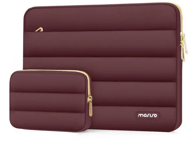 Alt view image 5 of 5 - MOSISO Compatible with MacBook Air 13 inch Case 2024 2023 2022 M3 A3113 M2 A2681 Touch ID, Plastic Hard Shell&Keyboard Cover&Screen Film&Type C Adapter&Polyester Horizontal Bag, Dusty Rose&Wine Red