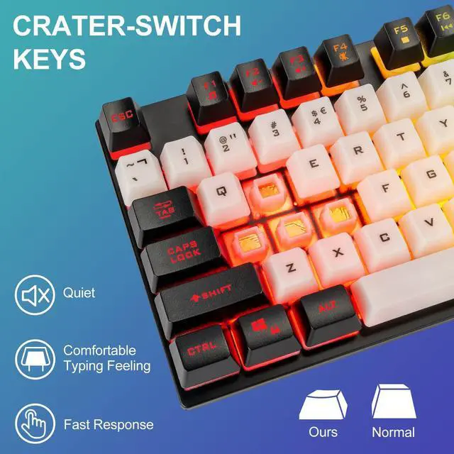 Alt view image 3 of 5 - CHONCHOW USB Wired Keyboad and Mouse Combo, Full Size Rainbow LED Light Up Backlit Color Gamer Keyboard and Mouse Set, Mouse and Keyboard Combo for Computer Laptop Xbox PS4 PS5 Gaming and Work