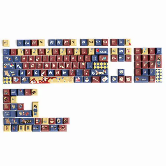 Alt view image 5 of 5 - Reccazr PBT Keycaps,Custom Keyboard Keycaps Set, Cherry Profile Keycaps 5 Sides Dye-Sublimation for 61/64/68/84/87/100/104/108 Cherry MX Mechanical Keyboards and Custom Keyboards,Nutcracker Theme