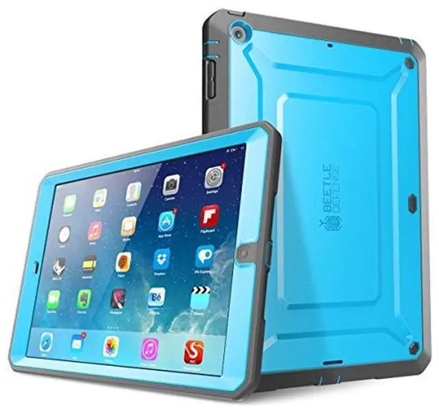 Alt view image 2 of 5 - iPad Air Case, SUPCASE Heavy Duty Beetle Defense Series Full-Body Rugged Hybrid Protective Case Cover with Built-in Screen Protector for Apple iPad Air (Blue/Black, not fit iPad Air 2)