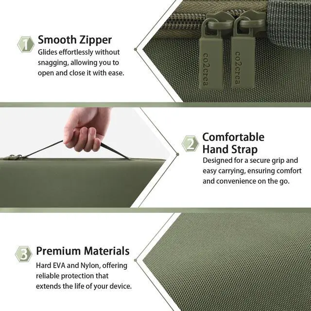 Alt view image 4 of 5 - co2CREA Hard Travel Case Compatible with 8BitDo Retro Mechanical Keyboard 87 Keys Dual Super Programmable Buttons (Green Case)