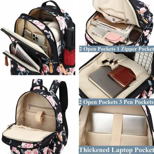 Alt view image 3 of 5 - H HIKKER-LINK Travel Backpack Water Resistant Laptop Backpacks College Bookbag Flight Approved Carry On Bag Dapack Dark Blue