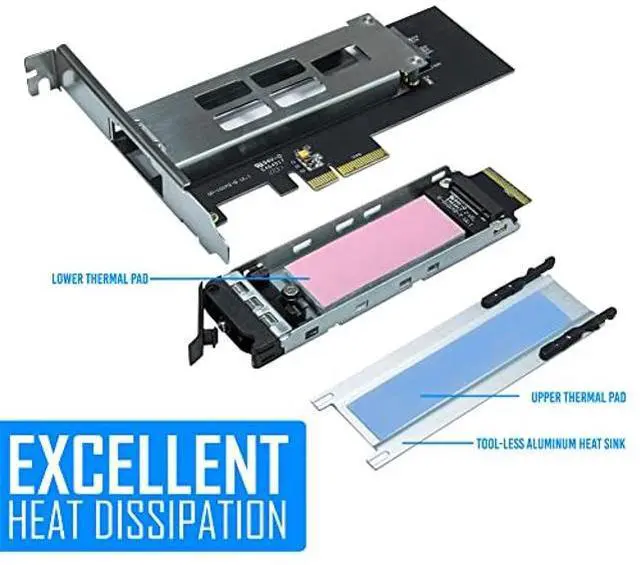 Alt view image 5 of 5 - Kingwin M.2 Nvme SSD to PCIe 3.0/4.0 Removable SSD Mobile Rack for PCIe Expansion Slot Tool-Less Installation and Triangle Key Lock