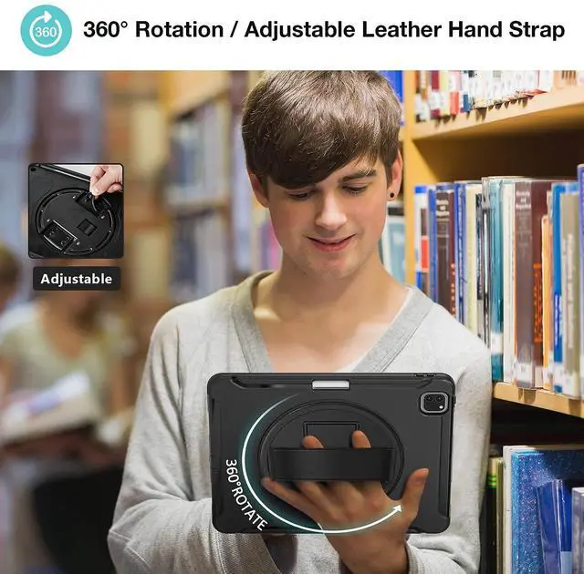 Alt view image 4 of 5 - ProCase iPad Pro 11 Inch Heavy Duty Case 2021 2020 2018 Bundle with Matte Screen Protector for iPad Pro 11'' 3rd Gen / 2nd Gen / 1st Gen