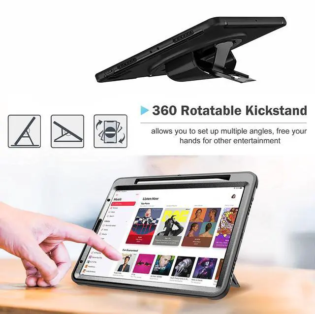 Alt view image 3 of 5 - ProCase iPad Pro 11 Inch Heavy Duty Case 2021 2020 2018 Bundle with Matte Screen Protector for iPad Pro 11'' 3rd Gen / 2nd Gen / 1st Gen