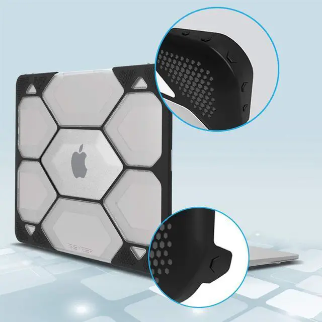 Alt view image 3 of 5 - IBENZER Hexpact Compatible with New MacBook Air 13 Inch Case 2022 2021 2020 M1 A2337 A2179 A1932, Heavy Duty Protective Case for Apple Mac Air 13 Retina with Touch ID, Clear, HAT13-CL