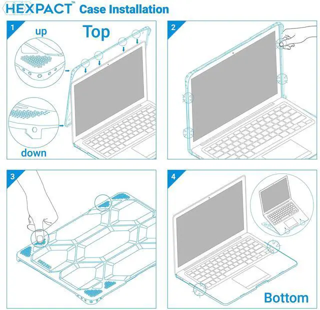Alt view image 5 of 5 - IBENZER Hexpact Compatible with New MacBook Air 13 Inch Case 2022 2021 2020 M1 A2337 A2179 A1932, Heavy Duty Protective Case for Apple Mac Air 13 Retina with Touch ID, Clear, HAT13-CL