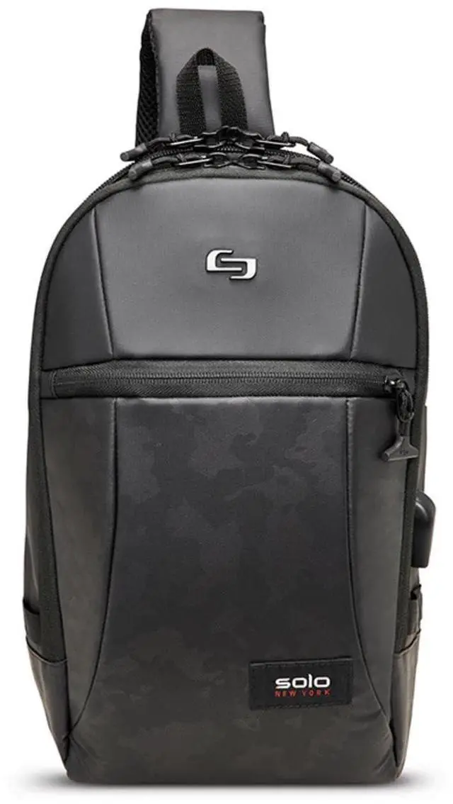 Main image of Solo New York Tablet Sling Bag for Women & Men - Crossbody Bag for Travel, Walking, & Hiking, Adjustable Shoulder Strap, RFID Protection, Fits 12.9" Tablets - GLHF, Black