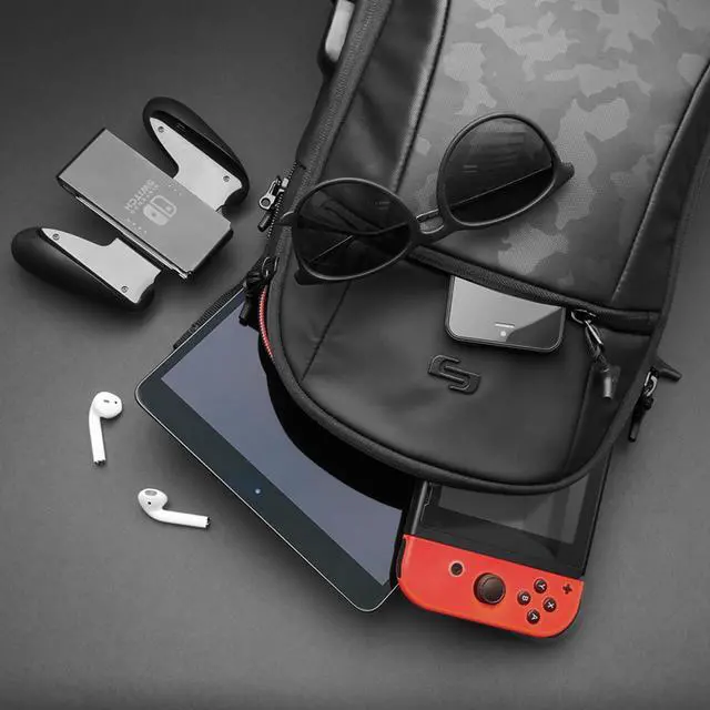 Alt view image 4 of 5 - Solo New York Tablet Sling Bag for Women & Men - Crossbody Bag for Travel, Walking, & Hiking, Adjustable Shoulder Strap, RFID Protection, Fits 12.9" Tablets - GLHF, Black