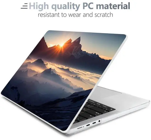 Alt view image 2 of 5 - Batianda for M4 New MacBook Pro 14 inch Case 2024 2023 2021 Release Model A3112/A2918 with M3 M2 M1 Pro/Max Chip,Landscape Series Designed Hard Shell with Keyboard Cover & Screen Protector, Sunrise