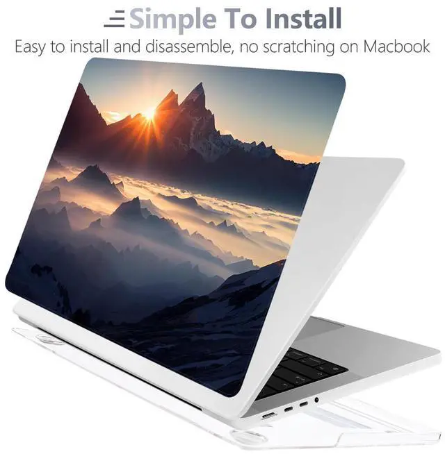 Alt view image 4 of 5 - Batianda for M4 New MacBook Pro 14 inch Case 2024 2023 2021 Release Model A3112/A2918 with M3 M2 M1 Pro/Max Chip,Landscape Series Designed Hard Shell with Keyboard Cover & Screen Protector, Sunrise