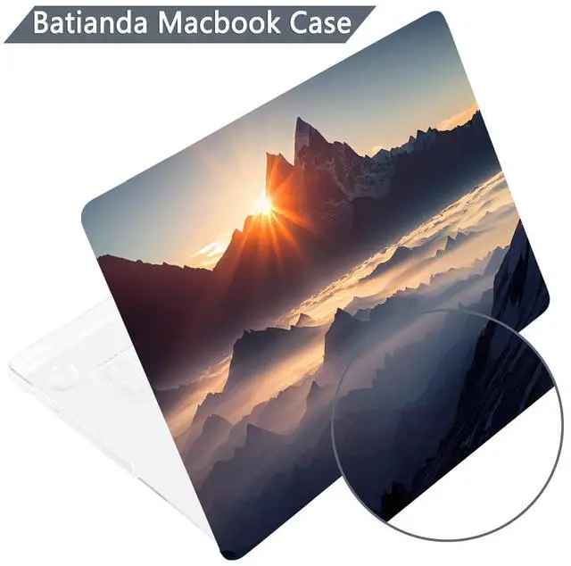 Alt view image 5 of 5 - Batianda for M4 New MacBook Pro 14 inch Case 2024 2023 2021 Release Model A3112/A2918 with M3 M2 M1 Pro/Max Chip,Landscape Series Designed Hard Shell with Keyboard Cover & Screen Protector, Sunrise