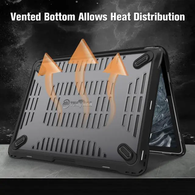 Alt view image 4 of 5 - Fintie Case for MacBook Air 13 Inch A2337 (M1) / A2179 / A1932 (2018-2021 2022 Release) - Heavy Duty Hard Shell Cover with TPU Bumper for MacBook Air 13 Retina Display with Touch ID (Glittering Clear)