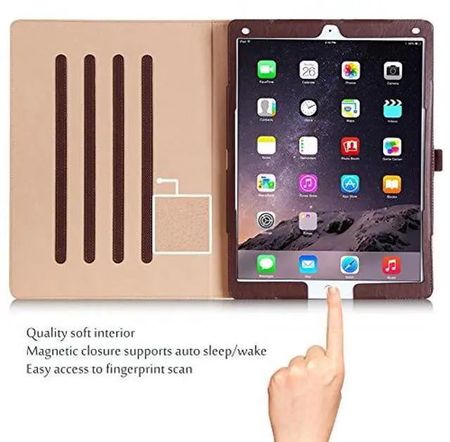Alt view image 3 of 5 - ProCase for iPad Pro 12.9 2017/2015 Case (1st & 2nd Generation), Stand Folio Case Cover for iPad Pro 12.9 Inch (Old Model 2017/2015), with Multiple Viewing Angles, Pencil Holder -Brown
