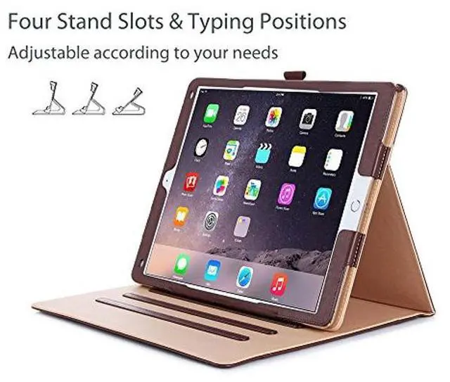 Alt view image 4 of 5 - ProCase for iPad Pro 12.9 2017/2015 Case (1st & 2nd Generation), Stand Folio Case Cover for iPad Pro 12.9 Inch (Old Model 2017/2015), with Multiple Viewing Angles, Pencil Holder -Brown