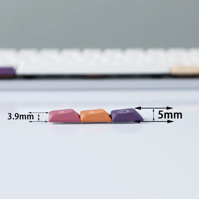 Alt view image 3 of 5 - YMDK 128 Ultra-Slim Smoke Cloud Style Mx Low Profile Dye Sub PBT Keycaps for Mx 61 64 68 75 84 87 96 108 Layout Mechanical Keyboard