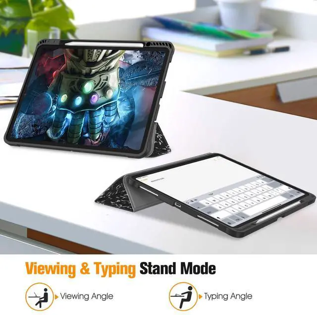 Alt view image 4 of 5 - Fintie Bundle: Fintie SlimShell Case for iPad Pro 12.9" 6th/5th/4th/3rd Gen - [Built-in Pencil Holder] Soft TPU Back Cover + [2-Pack] Tempered Glass Screen Protector