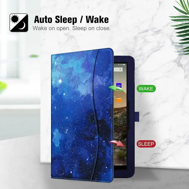 Alt view image 3 of 5 - Fintie Case for All-New  Fire HD 10 Tablet (13th/11th Generation, 2023/2021 Release) - Multi-Angle Stand Cover with Pocket Auto Wake/Sleep, Starry Sky