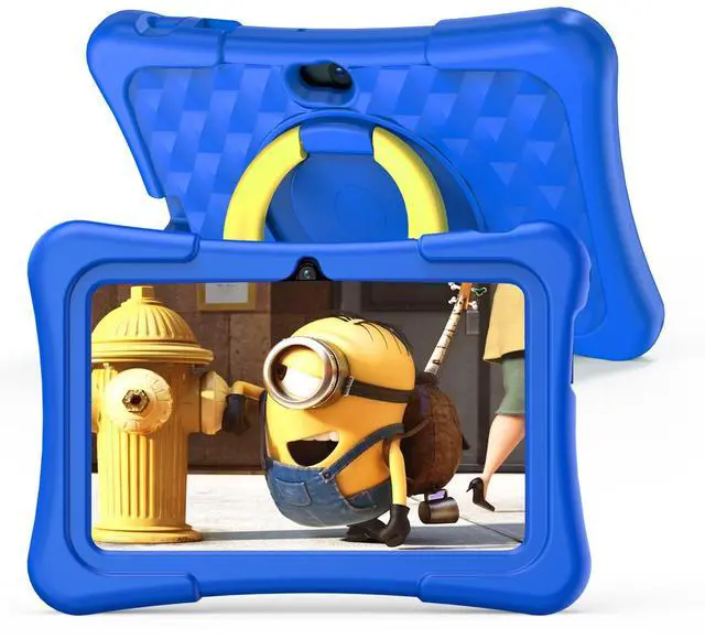 Main image of PRITOM 7 inch Tablet for Kids with Solid Case, Kids Tablets 32GB with Parental Control, Pre-Installed APPs Free Games, Learning Educational Toddler Tablet WiFi, Bluetooth, Camera