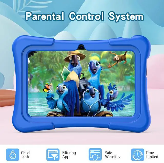 Alt view image 4 of 5 - PRITOM 7 inch Tablet for Kids with Solid Case, Kids Tablets 32GB with Parental Control, Pre-Installed APPs Free Games, Learning Educational Toddler Tablet WiFi, Bluetooth, Camera