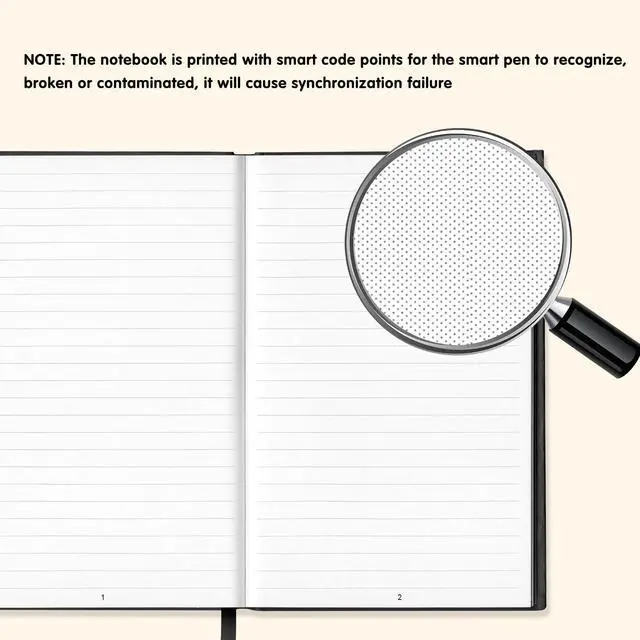 Alt view image 2 of 4 - Yuan Smart Notebook, Smart Writing System, Smart notebook with hard cover, Smart writing system, lined pages and elastic closure, 13 x 21cm, Black