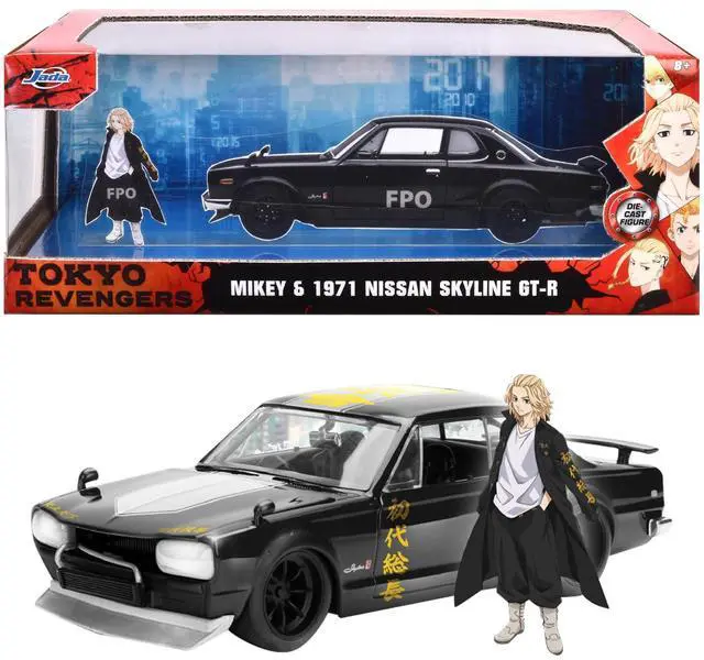 Main image of Jada Toys Tokyo Revengers - Mikey & 1971 Nissan Skyline GT-R - 1:24, 253255064SSU, Black
