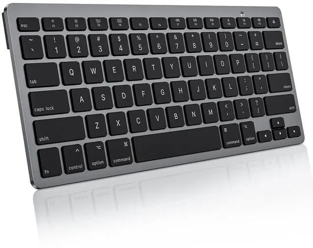 Main image of OMOTON Bluetooth Keyboard Compatible with Mac, Compact Wireless Keyboard Compatible with MacBook Pro/Air, iMac, Mac Mini/Pro Laptop and PC, Black Grey