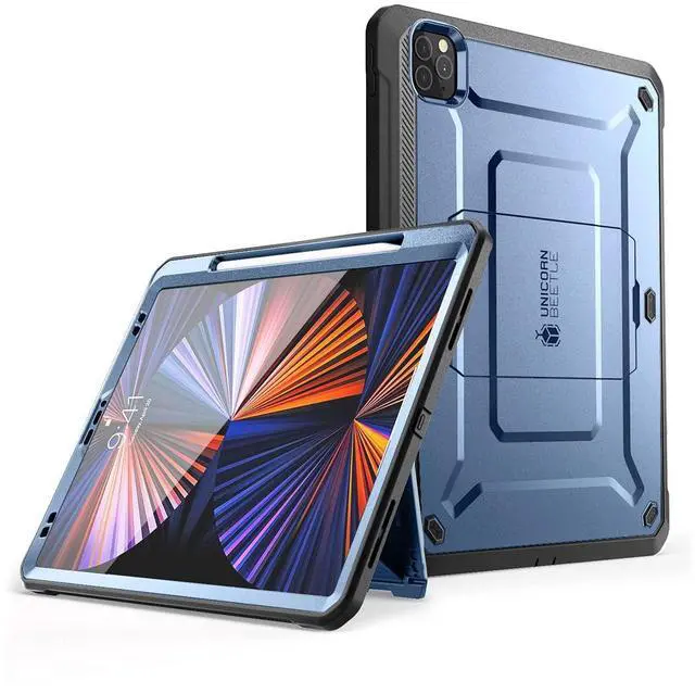 Main image of SUPCASE for iPad Pro 12.9 Inch 4th generation 2020 Case with Built-in Screen Protector & Stand(Unicorn Beetle Pro), [Military-Grade Protection] [Apple Pencil Holder] Full-Body Rugged Cover, Blue