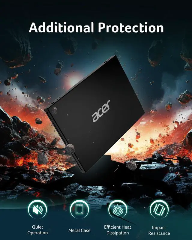 Alt view image 5 of 5 - acer RE100 2.5 Inch SATA III SSD 512GB Internal Solid State Drive with SLC Cache, Read Speeds Up to 560MB/s - BL.9BWWA.108