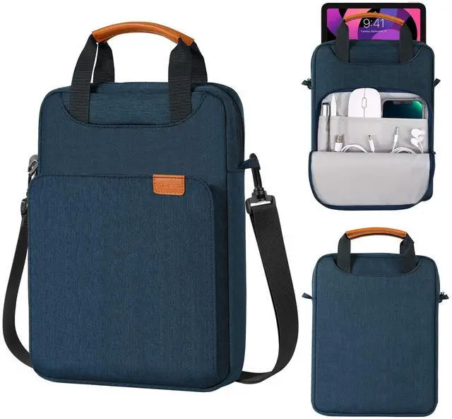 Main image of MoKo 9-11 Tablet Shoulder Sleeve Bag, Fits 11inch iPad Air M3, iPad A16 /10/9/8th 10.2, Surface Go 3/2 10.5, Tab S8/S9 11, Polyester Bag with Concealed Hand Strap, Indigo