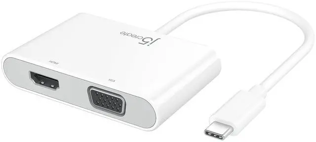 Main image of j5create USB-C to HDMI & VGA Adapter with USB 3.0 Port & USB-C Power Delivery Charging Port