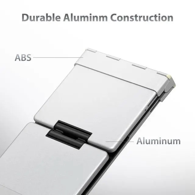 Alt view image 5 of 5 - iClever Foldable Keyboard, BK08 Foldable Bluetooth Keyboard with Touchpad, Aluminum Build, USB-C Charge, Equipped with Stand Holder and Carrying Bag, Portable for Laptop, iPad, iPhone, Silver