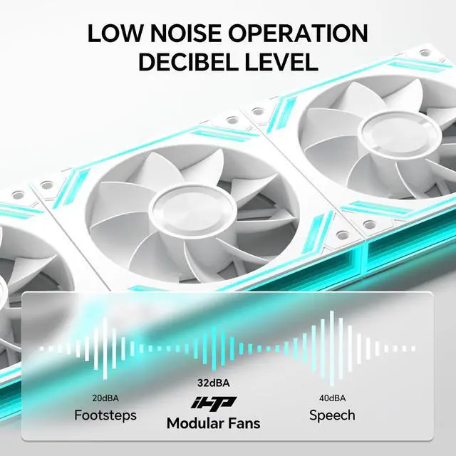 Alt view image 3 of 5 - iHTP G120PRO 120mm ARGB Reverse Case Fan, Daisy-Chain Connection, up to 1850RPM CPU Fan 3-Pack(White)