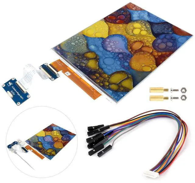 Main image of Waveshare 13.3inch E Ink Spectra 6 (E6) Full Color E-Paper Display, Compatible with Raspberry Pi 5/4B, 1600x1200, SPI, with HAT+ Standard Driver HAT