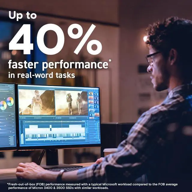 Alt view image 3 of 5 - Crucial T705 2TB PCIe Gen5 NVMe M.2 SSD - Up to 14,500 MB/s - Game Ready - Internal Solid State Drive (PC) - +1mo Adobe CC - CT2000T705SSD3