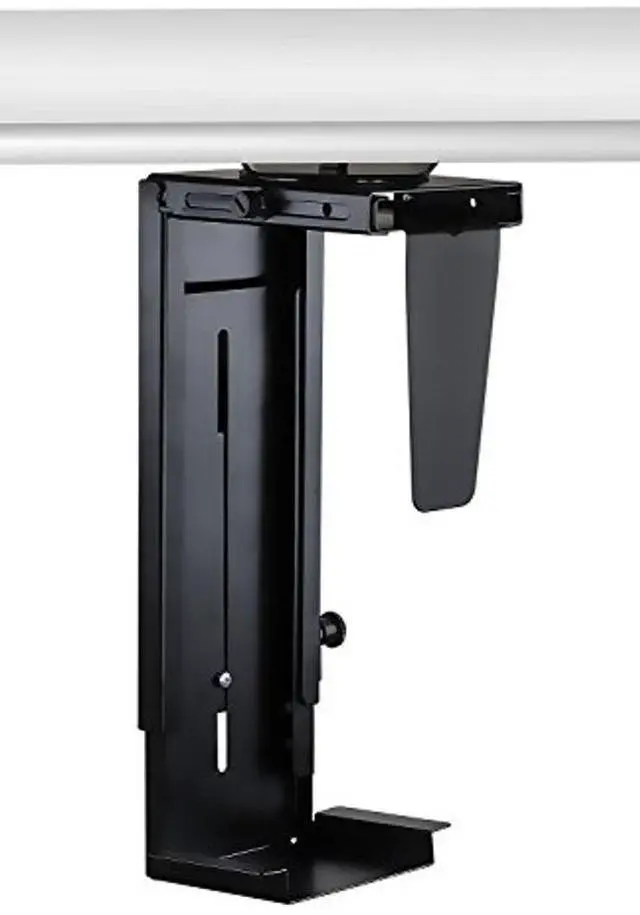 Alt view image 2 of 5 - Mount-It! CPU Under Desk Mount Bracket - Computer Tower Wall and Under Counter Holder, 360 Degree Swivel Adjustable Height and Width Wall-Mountable
