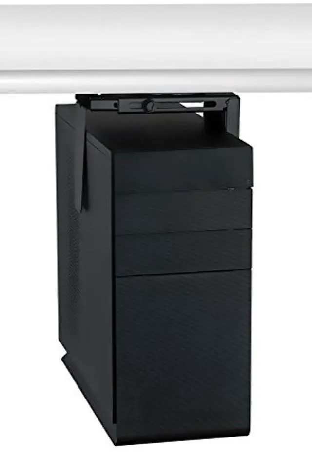 Alt view image 3 of 5 - Mount-It! CPU Under Desk Mount Bracket - Computer Tower Wall and Under Counter Holder, 360 Degree Swivel Adjustable Height and Width Wall-Mountable