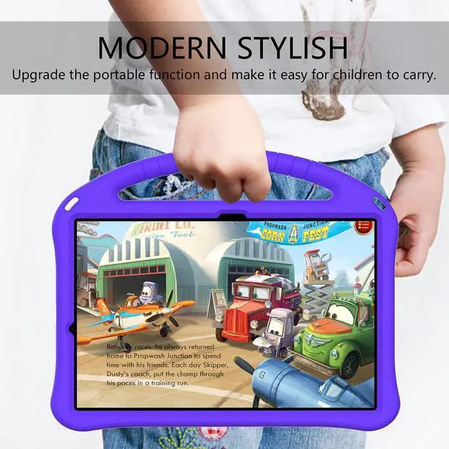 Alt view image 2 of 5 - Dteck Galaxy Tab S10/S9/S8 Ultra 14.6" Case, Lightweight Shockproof Rugged EVA Kids Case with Handle Stand & Pencil Holder, Purple