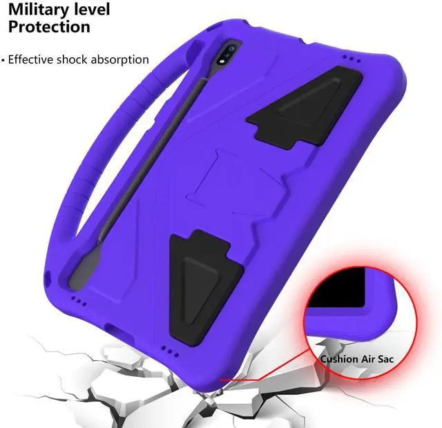 Alt view image 3 of 5 - Dteck Galaxy Tab S10/S9/S8 Ultra 14.6" Case, Lightweight Shockproof Rugged EVA Kids Case with Handle Stand & Pencil Holder, Purple