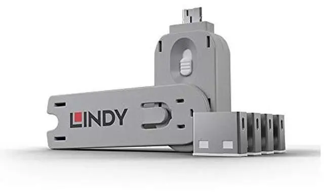 Main image of Lindy USB Port Blocker - Pack of 4, White (40454)