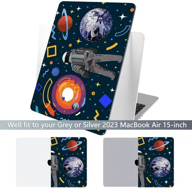 Alt view image 2 of 5 - Batianda Premium Case for New MacBook Air 15 inch 2025 M4 2024 2023 with M3 M2 Chip Model A3241/A3114, Designed Protective Plastic Hardshell & Keyboard Cover & Screen Protector, Astronaut Planet