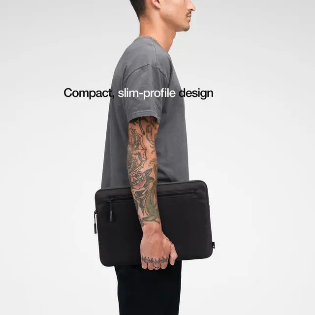 Alt view image 4 of 5 - Incase Compact Laptop Sleeve with Flight Nylon MacBook/Laptop/iPad/Tablet Sleeve, and Cover, Lightweight, Weather Resistant, with Slip Pocket for Accessories (Flight Black, 13-Inch)